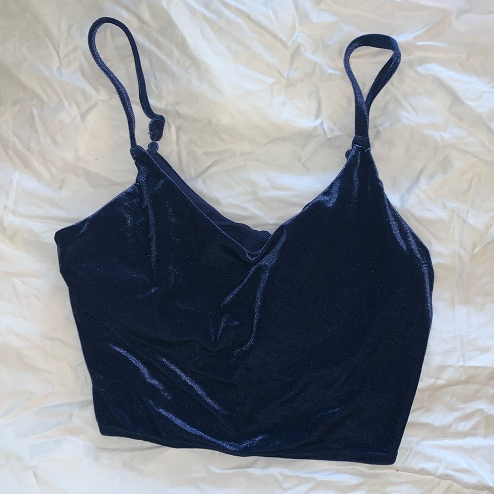 Athleta elation blue velvet bra top ( Large)
